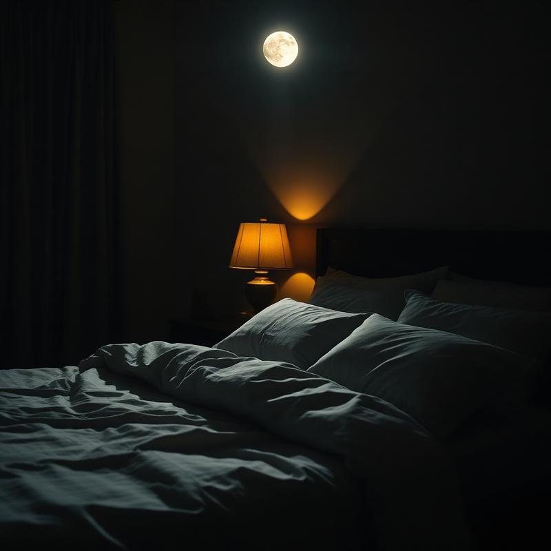 Quarto à noite com luz quente